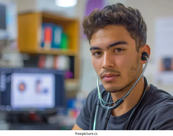 Portrait of a confident young male doctor wearing a stethoscope around his neck