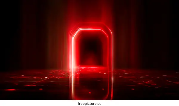Neon Red Archway Abstract Background