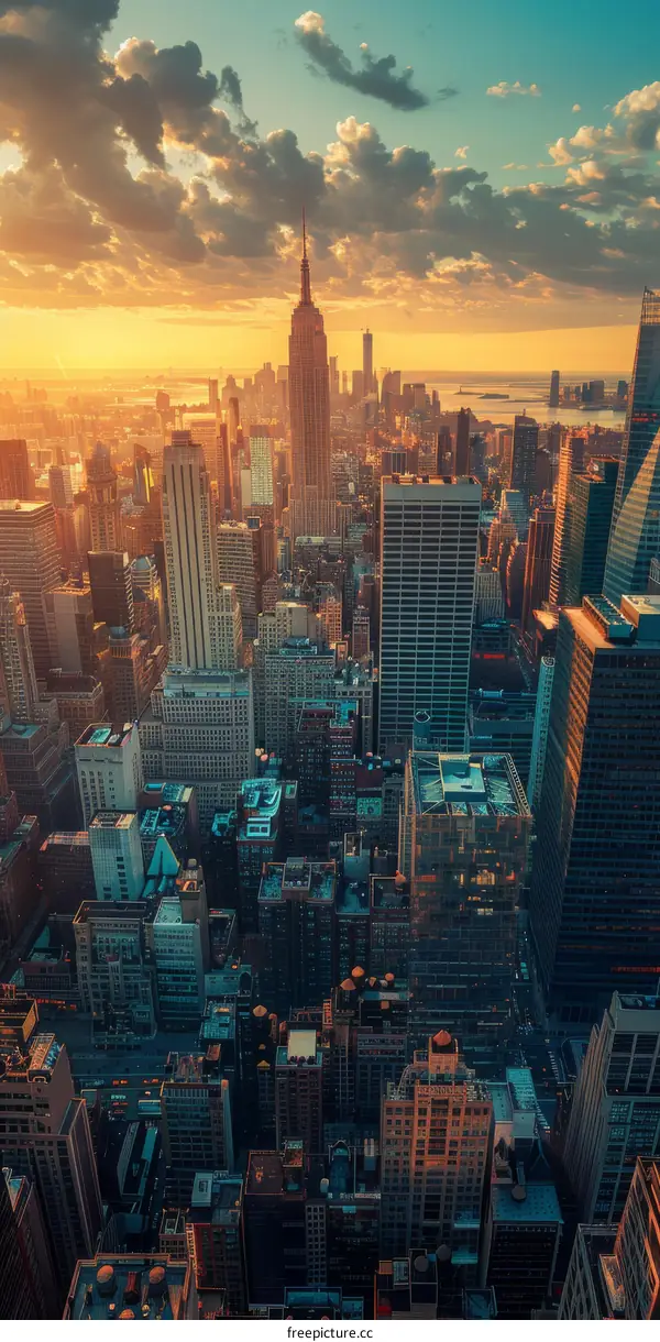 New York City Skyline at Sunset