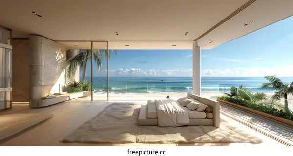 Modern Coastal Beachfront Bedroom Design