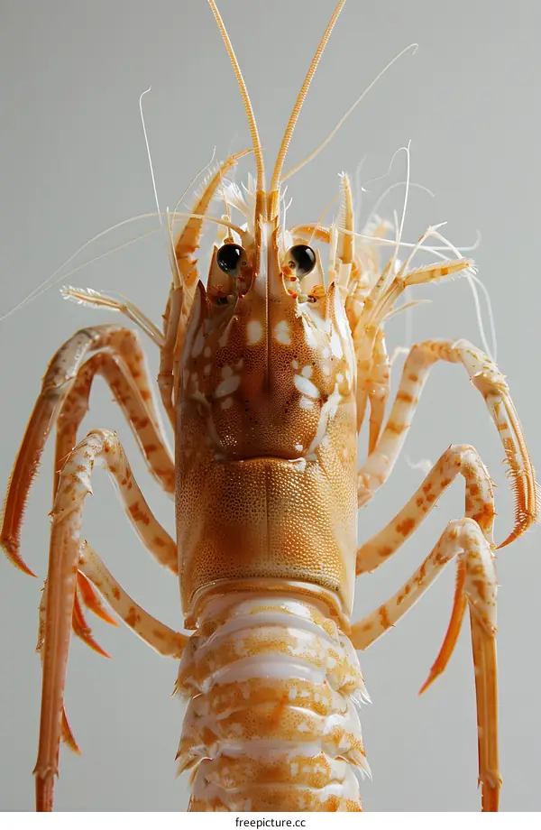 A close up of a squat lobster