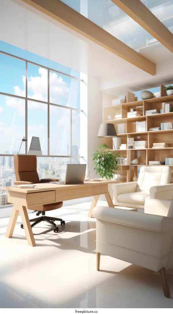 Modern Office Interior with City Views