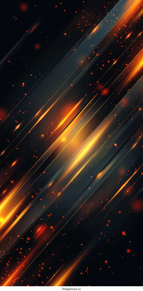 Abstract Glowing Orange and Black Background Design