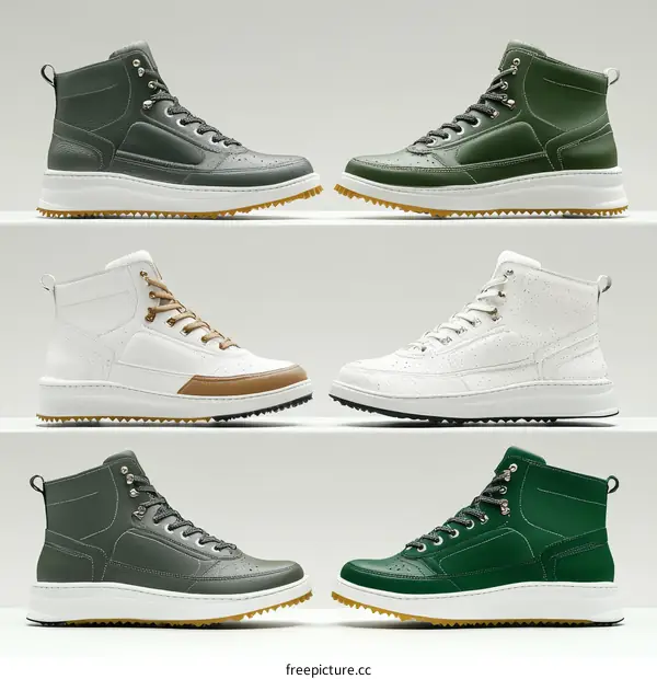 Stylish High-Top Sneakers in Various Colors