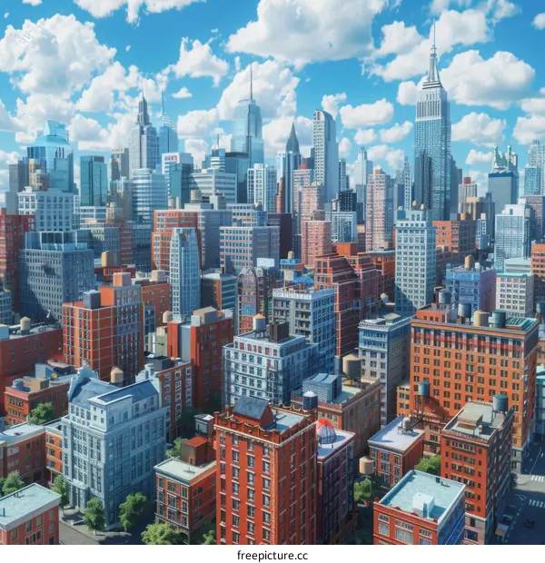 Aerial View of a Vibrant Cityscape