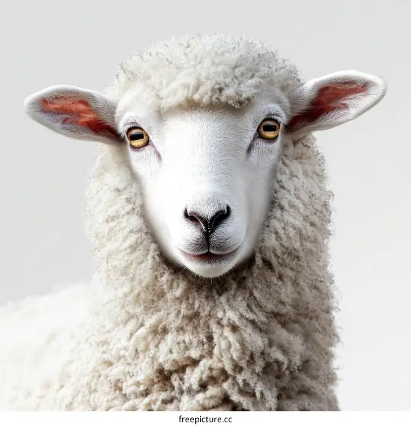 Closeup of a Sheep with Fluffy Wool