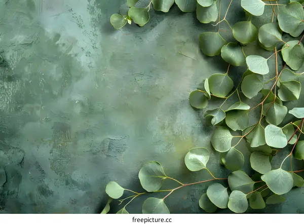 Green Leaves on a Green Background