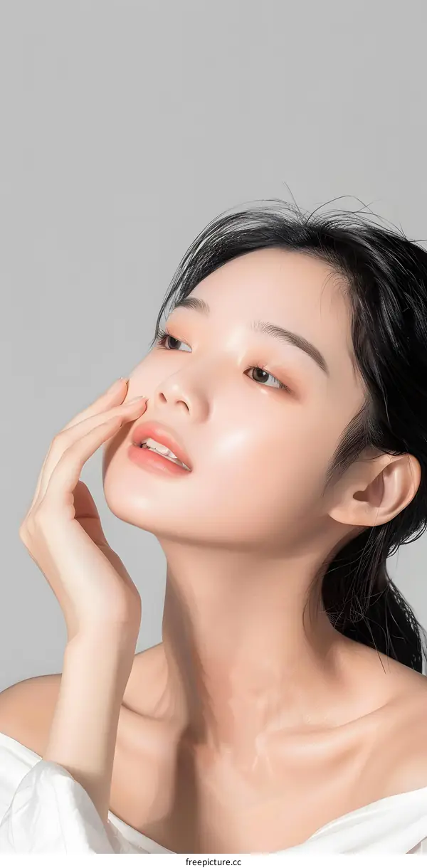 Beautiful Asian Woman Portrait With Perfect Skin