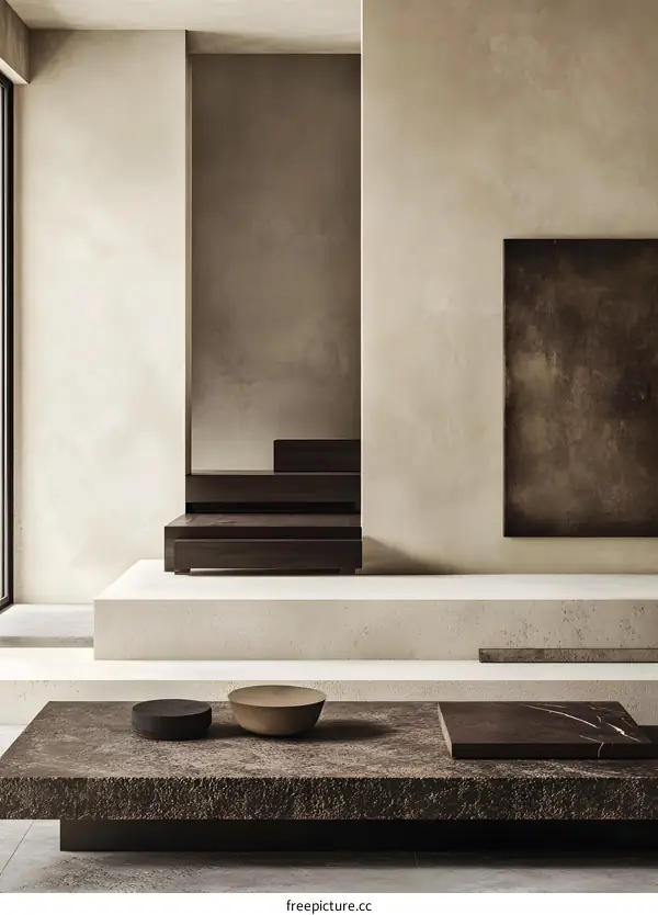 Minimalist Interior Design With Concrete And Wood