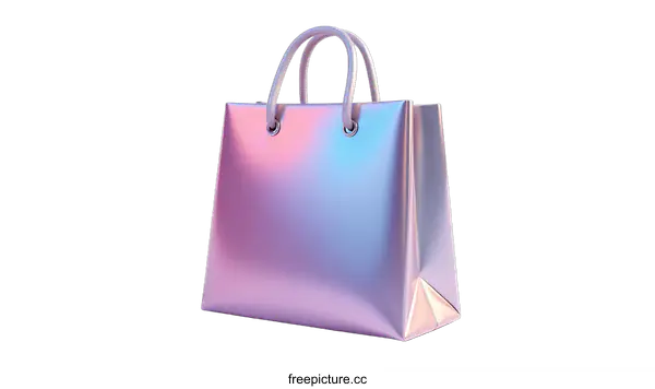 [Transparent Background PNG]Stylish Holographic Shopping Bag Design