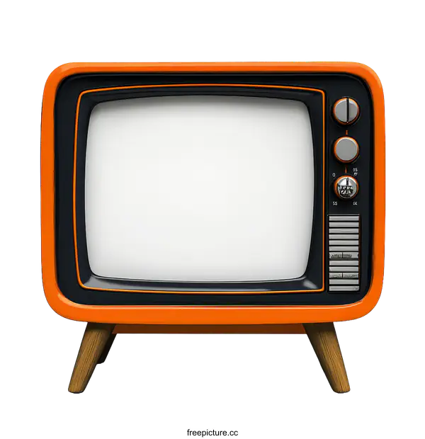 [Transparent Background PNG]Retro Orange Television Illustration