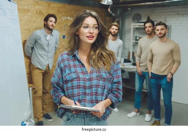 Business Meeting in Modern Office Space