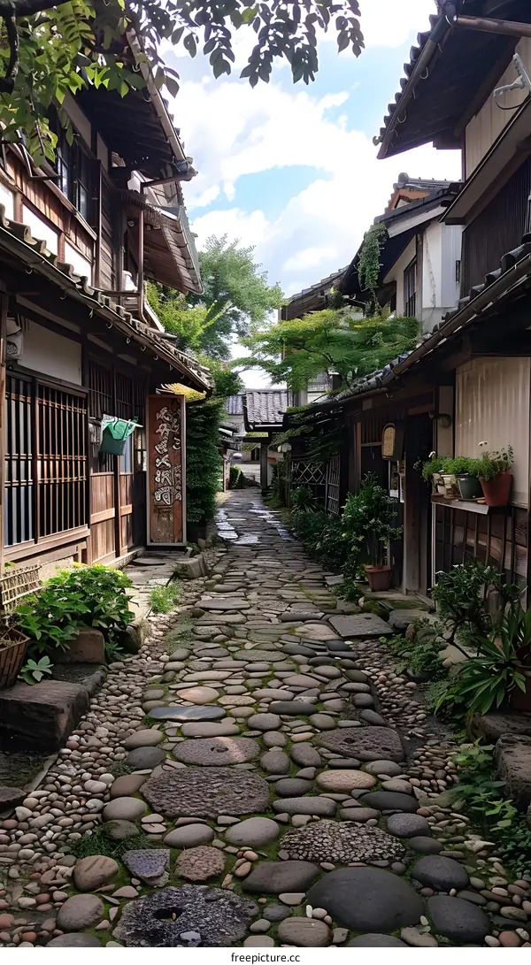 An old stone alley in Japan