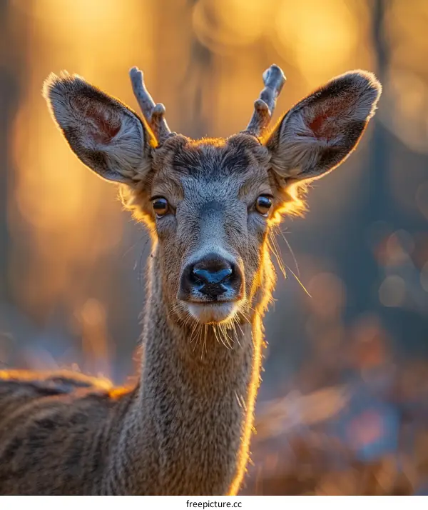Close up of a deer at sunset