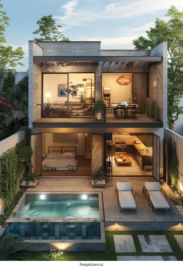 Modern house with swimming pool