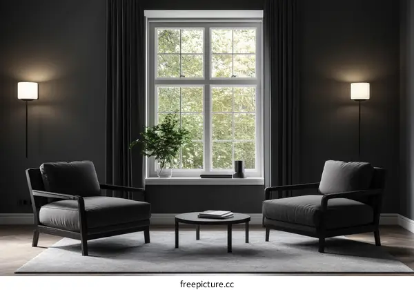 Modern Dark Living Room Interior Design