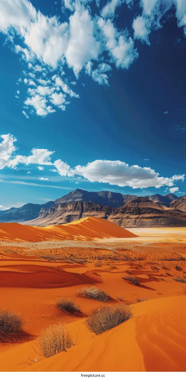 Vast Sands Amidst Arid Mountainous Terrain