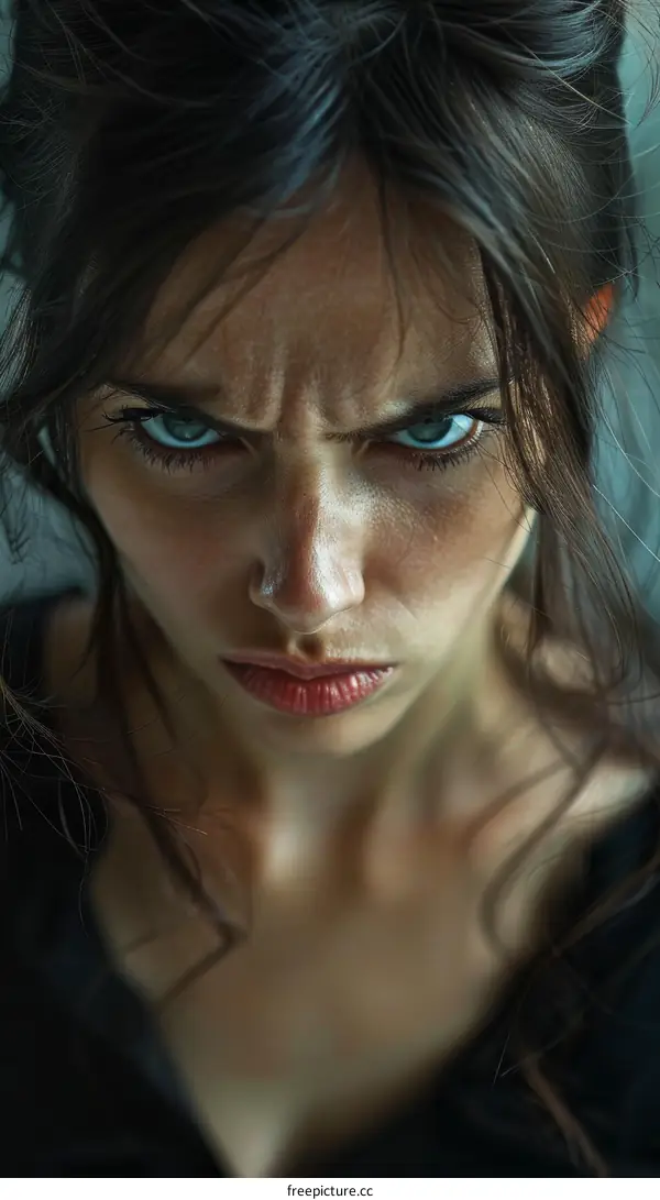 portrait of a young woman with green eyes