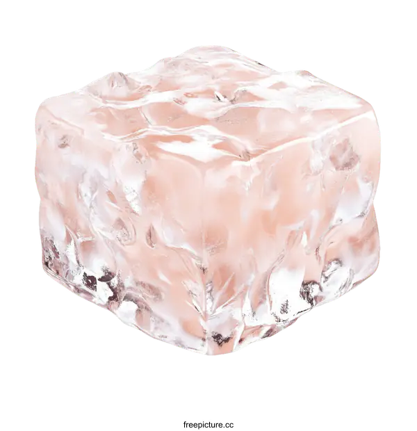 [Transparent Background PNG]Close-up of a Single Ice Cube