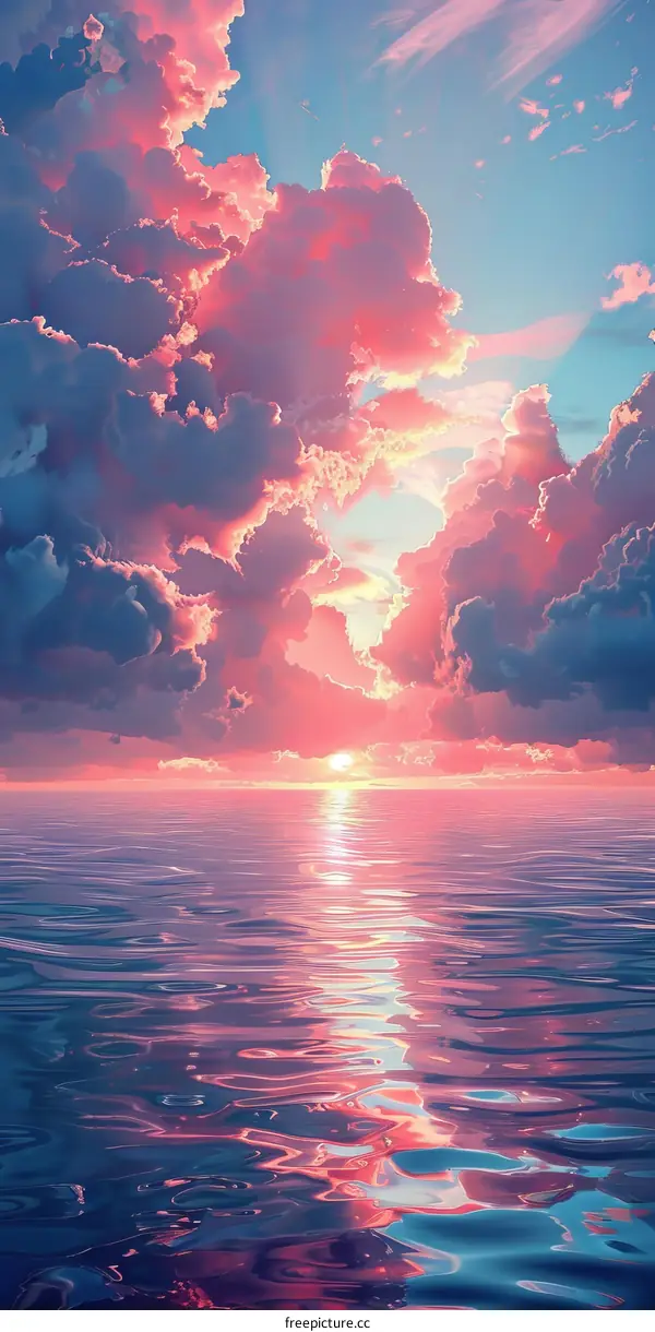 Serene Sunset over Calm Sea