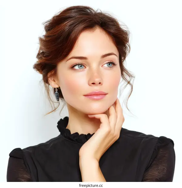 Elegant Woman with Thoughtful Expression