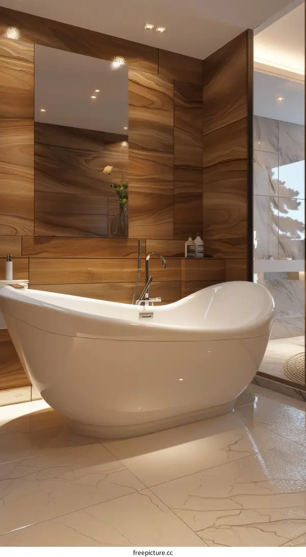 Modern Luxury Bathroom with Freestanding Tub