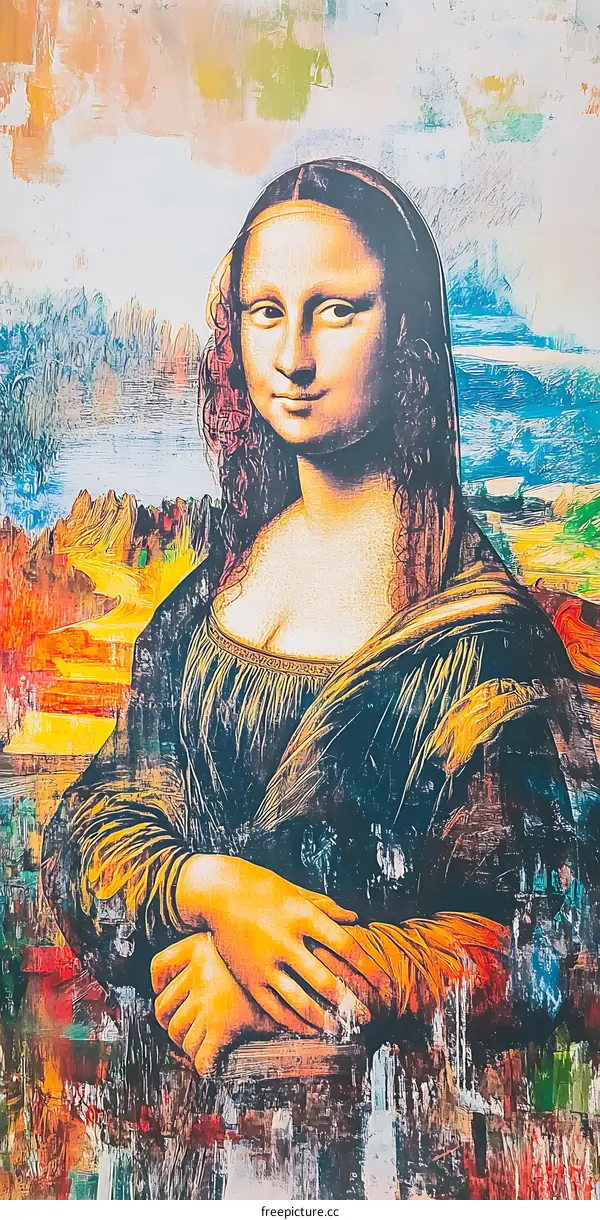 Abstract Art Painting of Mona Lisa