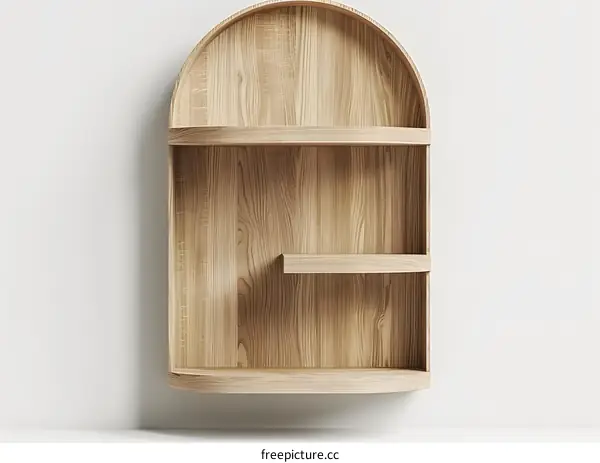 Modern Wooden Wall Shelf with Arched Design
