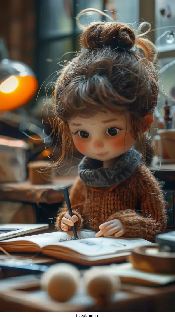 A girl writing in her diary