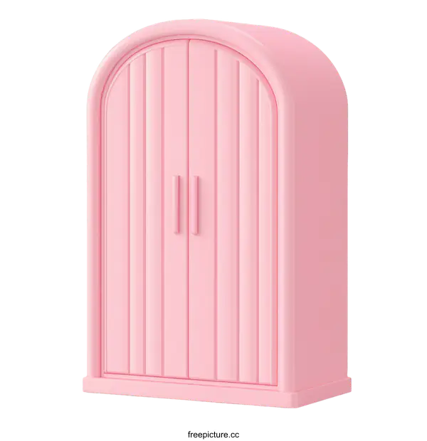[Transparent Background PNG]Pink Arch Top Cabinet Illustration