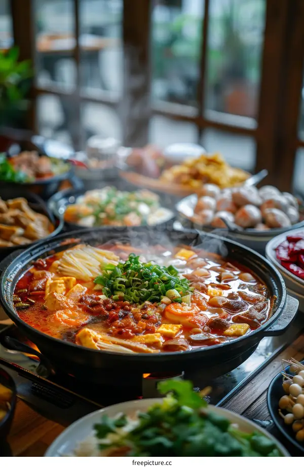 Taiwanese Hot Pot Feast: A Table Full of Delicious Food