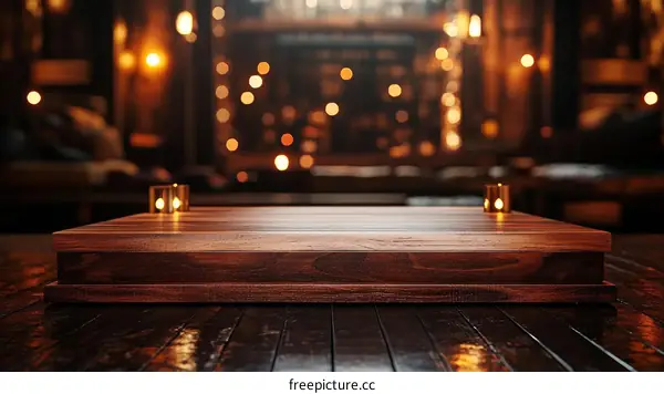 Dark Wooden Display Tabletop Background
