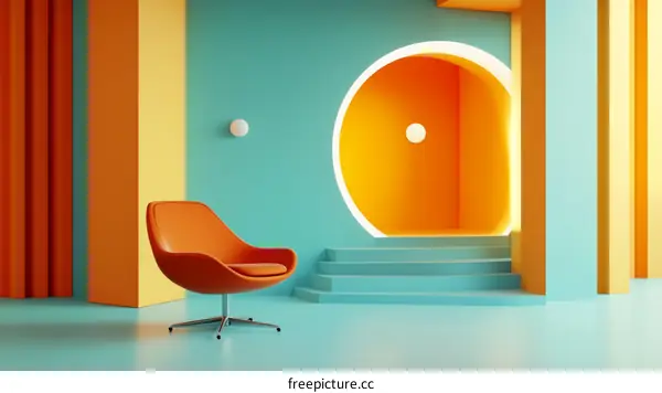 Modern Geometric Interior Design Illustration