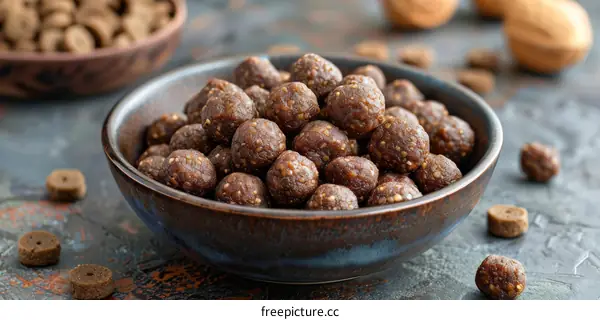 Homemade dog treats with beef, liver and vegetables