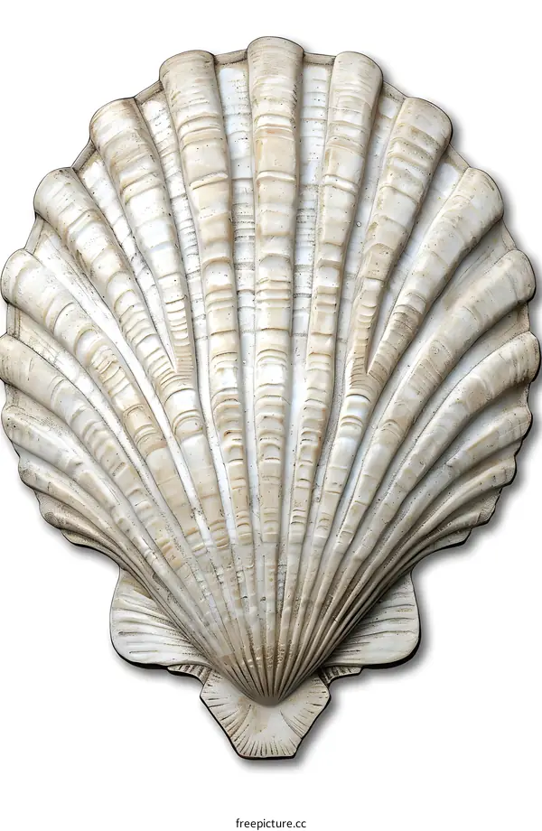 A 3D rendering of a seashell with intricate details