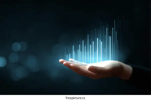 Hand Presenting Digital Growth Chart