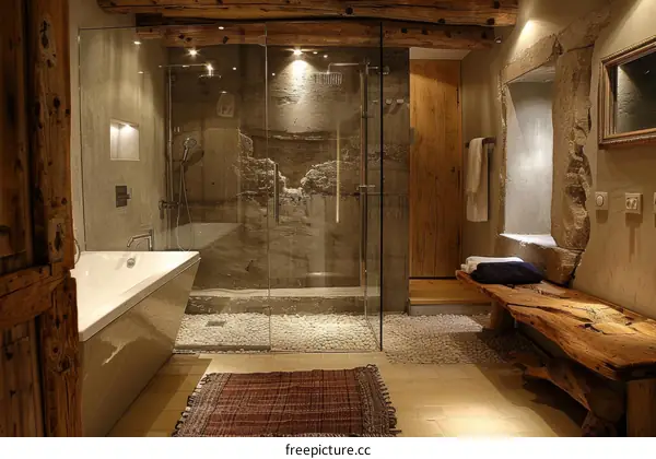Rustic Modern Bathroom Interior Design