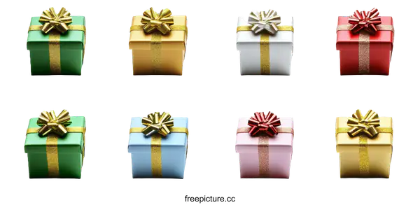 [Transparent Background PNG]Colorful Gift Boxes on White Background