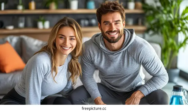 Happy Couple Relaxing at Home