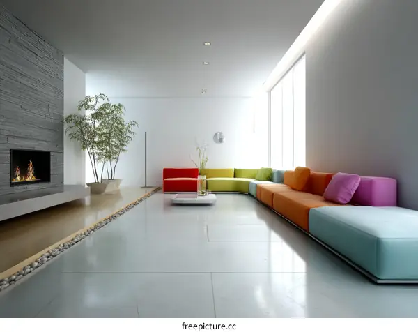Modern Colorful Modular Sofa Living Room Design