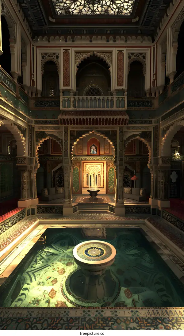 Ornate Interior of a Moorish Palace