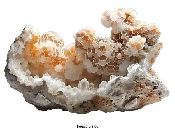 [Transparent Background PNG]Honeycomb-like structure of quartz and calcite