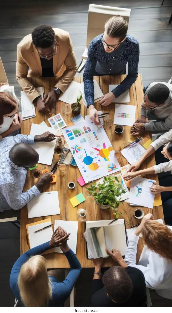 Multiethnic business team brainstorming in the office