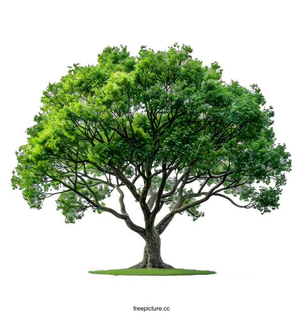 [Transparent Background PNG]Green Tree on White Background