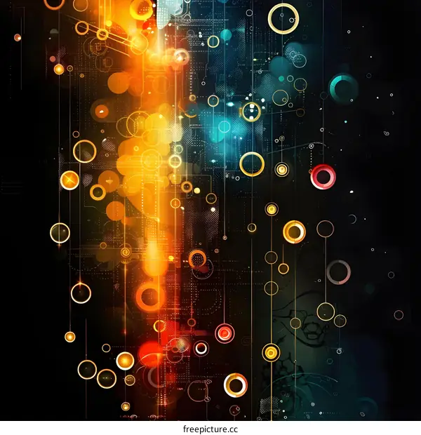 Abstract Technology Background with Circles and Lines