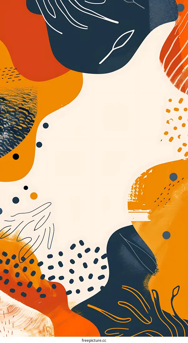 Abstract Background with Orange Blue Shapes