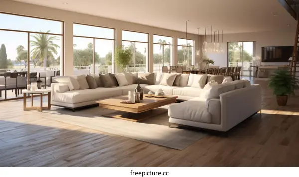 Bright and Airy Modern Living Room With Large Windows