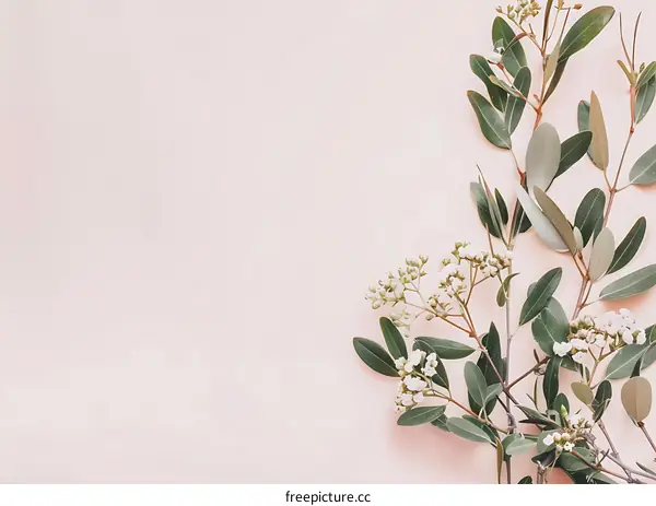 Minimalist Floral Arrangement on Pink Background