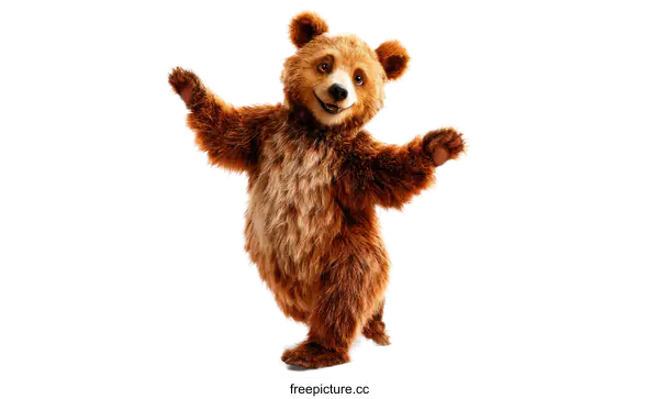 [Transparent Background PNG]Cheerful Brown Bear Illustration