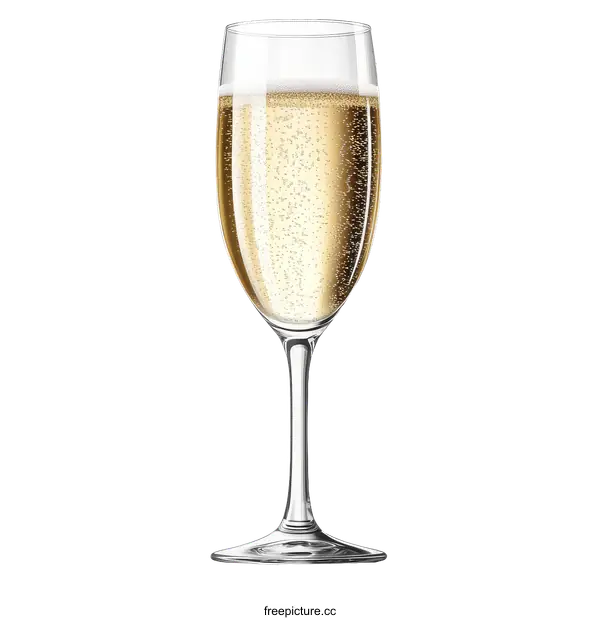 [Transparent Background PNG]Champagne Flute Glass Illustration